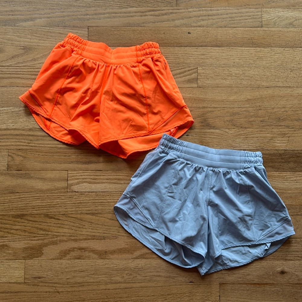 lululemon shorts - size 4 (light blue and orange)